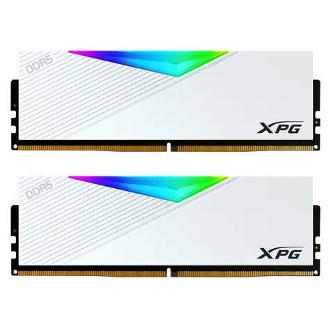 ADATA Lancer RGB 64GB (2x 32GB) bílá / Paměť RAM / DDR5 / 6400 MHz / CL32 / DIMM / XMP 3.0