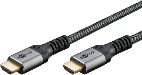 Goobay Plus 64998 šedá, 15 m / HDMI kabel / s Ethernetem / 4K 60Hz / 18 Gbit/s / pozlacené konektory