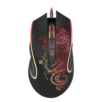 Defender Venom GM-640L černá / Drátová herní myš / 7200 DPI / 8 tlačítek / RGB podsvícení