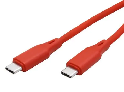 Roline USB-C(M) - USB-C(M) červená / Kabel / USB-C / silikonový plášť / PD 60W / 1 m