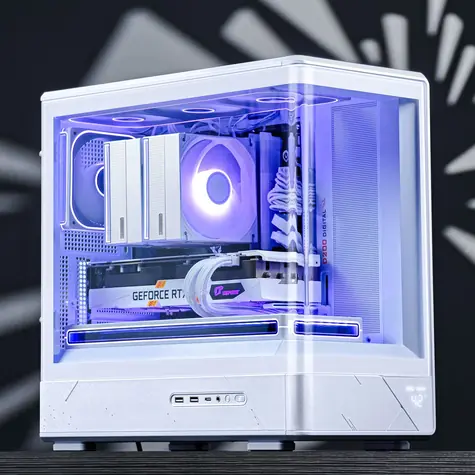 Jonsbo D200 bílá / Skříň / mATX / Tvrzené sklo / Mini teplotní displej