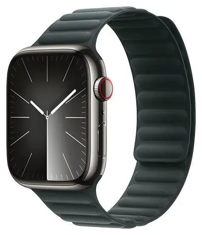Devia Deluxe Magnetic Fiber tmavě zelená / Řemínek / Apple Watch 44/45/46mm / magnetický