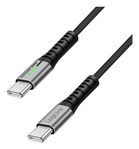 LogiLink USB-C - USB-C černá / Datový a nabíjecí kabel / PD 100 W / USB 3.2 Gen2x2 / 20 Gb/s / 0,5 m