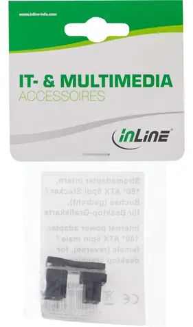 InLine Grafický napájecí adaptér ATX 6-pin černá / Adaptér / interní / lomený 90°