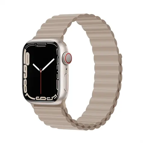 Devia Deluxe Sport 3 40/41/42 mm khaki / Řemínek pro Apple Watch / Silikonový / Magnetické zapínání
