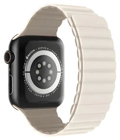 Devia Nature Silicone Magnetic Stardust White / Řemínek pro Apple Watch / 44/45/46mm