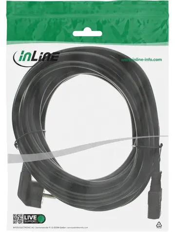 InLine Napájecí kabel Schuko - C13 černá / Napájecí kabel / 3 m / CEE7/7 - IEC C13