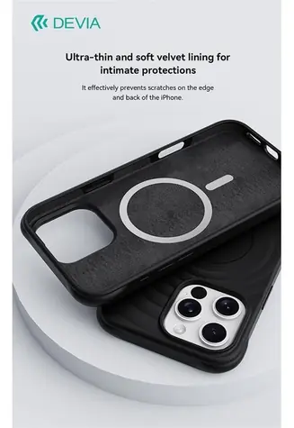 Devia Ripple černá / Magnetický kryt / TPU / Odolný proti nárazu / Apple iPhone 16