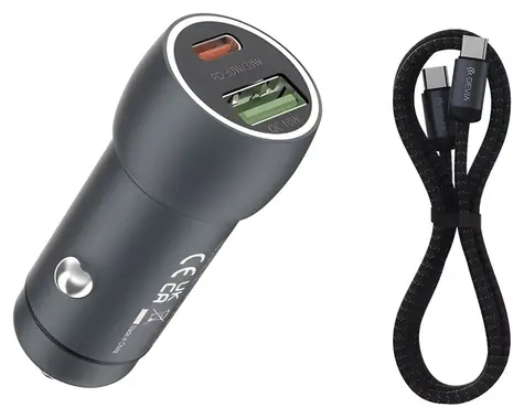 Devia Xtreme Speed Series tmavě šedá / Nabíječka do auta / 48W / USB-C kabel 1 m