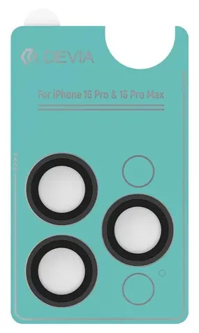 Devia Peak Series tmavě černá / Ochranné sklo fotoaparátu / Apple iPhone 16 Pro/16 Pro Max