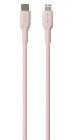 Puro Soft růžová / Datový kabel USB-C - Lightning / MFi / 12W / 1,5m