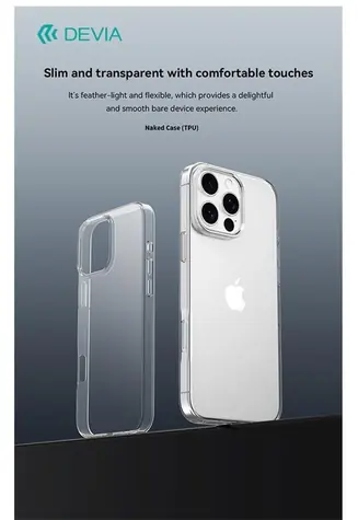 Devia Naked TPU čirá / Kryt / Apple iPhone 16