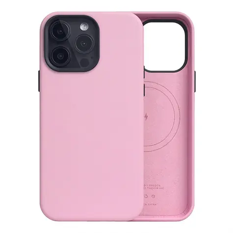 SLG Design D5 Calf Skin Leather Pink / Kožený zadní kryt / MagSafe / Apple iPhone 15 Pro Max