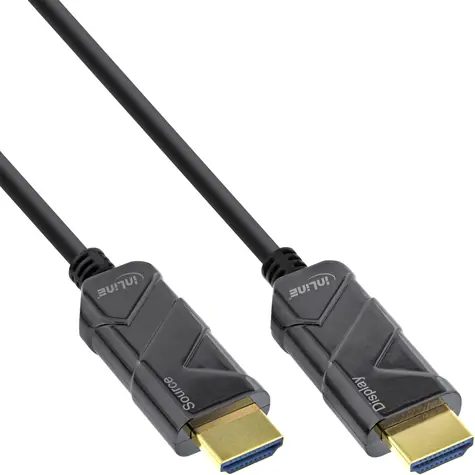 InLine HDMI AOC 8K4K černá, 15 m / Kabel HDMI / Aktivní optický / HDMI Typ A - HDMI Typ A
