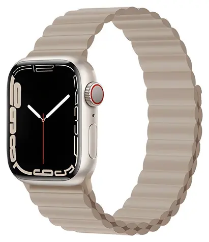 Devia Deluxe Sport 3 44/45/46mm khaki / Řemínek pro Apple Watch / Silikonový / Magnetické uchycení