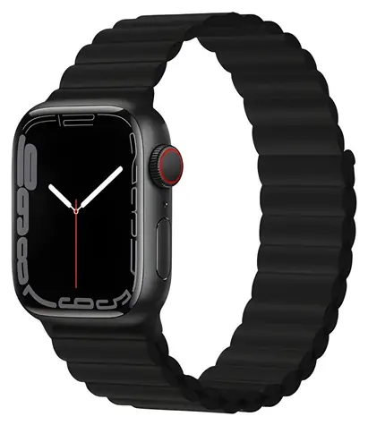 Devia Deluxe Sport 3 44/45/46mm černá / Řemínek pro Apple Watch / Silikonový / Magnetické uchycení