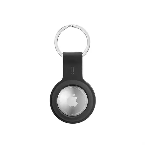 Aiino GiGiTag silikonové pouzdro s klíčenkou pro Apple AirTag černá / Pouzdro / Klíčenka