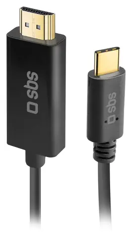 SBS kabel USB-C/HDMI černá / Kabel / USB-C na HDMI / 1,8 m
