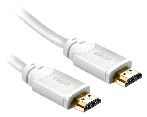 Ekon HDMI kabel v2.1 pozlacený bílý / HDMI kabel / 3 m