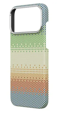 Comma Woven Kevlar kryt pro Apple iPhone 17 Pro Green Orange Light / Kryt / Tkaný kevlar / Magnetický / Antišokový