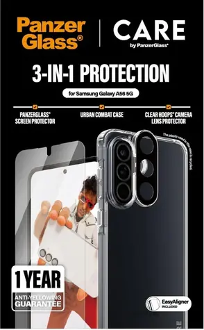 PanzerGlass CARE Bundle 3v1 pro Samsung Galaxy A56 5G / Ochranná sada / Tvrzené sklo UWF