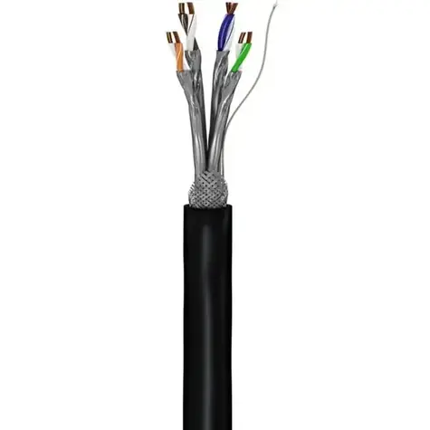 Goobay venkovní síťový kabel Cat.7 S/FTP černá / Síťový kabel / 100 m / PoE / 10 Gbit Ethernet