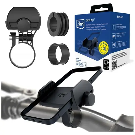 3mk BikeGrip černá / Držák telefonu na kolo / řídítka 22-35 mm / smartphony 4,7-7