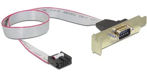 Gembird Redukce IDC10 - DB9M do slotu / Redukce / sériový port / 0,4m