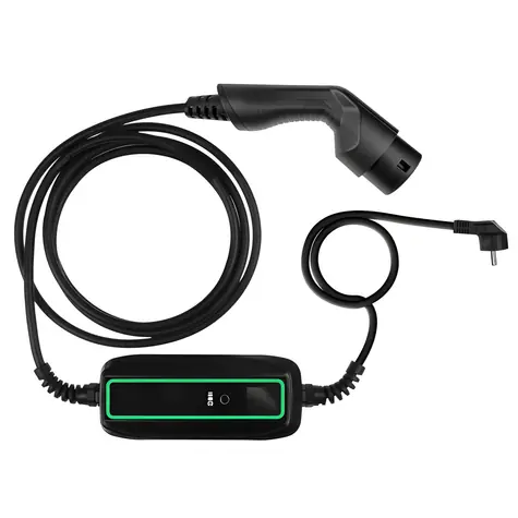 Green Cell Mobilní nabíječka EV Schuko-Typ 2 černá / Nabíječka / 3,6 kW / 6,5 m / IP66 / LCD displej