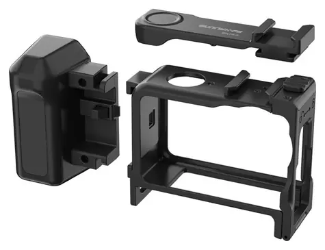 Sunnylife 2v1 rámeček a držák pro DJI Osmo Action 6 / Ochranný rámeček / cold shoe úchyt / 57 g
