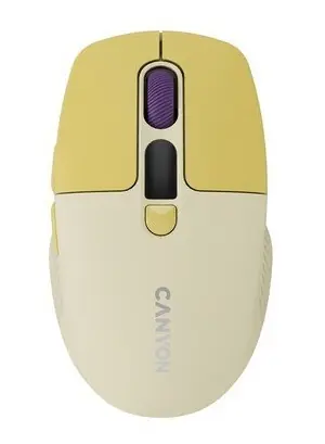 Canyon MW-26 žlutá / Optická bezdrátová myš / 800/1200/1600/2400 DPI / 6 tlačítek / BT + 2,4 GHz / Tichá