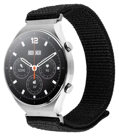 FIXED Nylon Sporty Strap 18mm černý / Nylonový řemínek / Quick Release / pro smartwatch / 16-21 cm