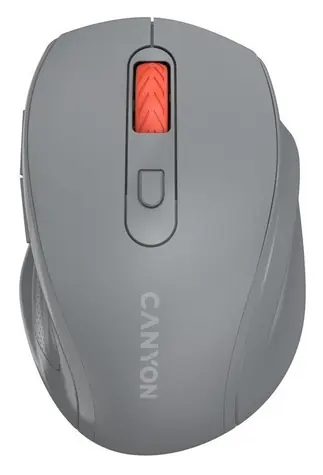 Canyon OnClick 20 šedá / Bezdrátová optická myš / 2.4 GHz / 1600 dpi / 6 tlačítek / tichá