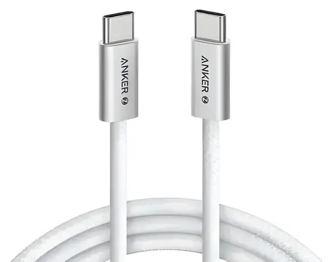 Anker Zolo bílá / Kabel / USB-C - USB-C / 1,8 m / 240 W / PD 3.1