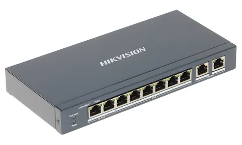 Hikvision DS-3E1310HP-EI / Switch / 8x 100 Mbps RJ-45 PoE / 2x GbE RJ-45 / 110W PoE budget / Extend
