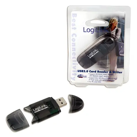 LogiLink CR0007 černá / Čtečka paměťových karet / USB 2.0 / SD