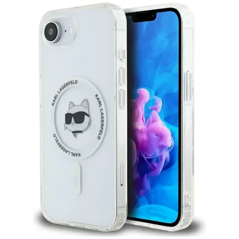 Karl Lagerfeld IML Choupette Head Metal Frame bílá / Zadní kryt / MagSafe / iPhone 16e