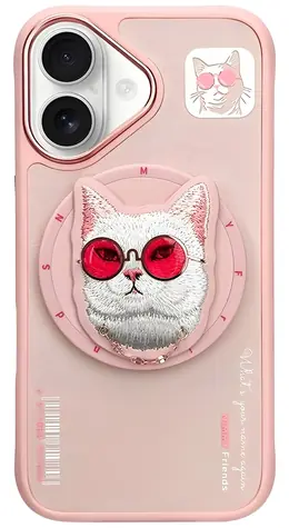 Nimmy Glasses Cool Cat MagSafe růžová / Kryt / Apple iPhone 16