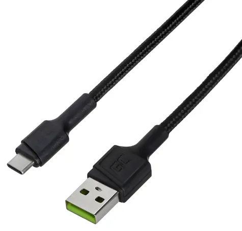 Green Cell KABGC25 černá / Kabel USB-A (M) - USB-C (M) / 0,3 m / USB 2.0