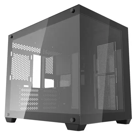 darkFlash C285MP černá / Skříň PC / mATX / ITX / dvojité tvrzené sklo / bez ventilátorů / bez zdroje