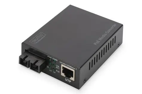 Digitus DN-82150 / Media konvertor / Gigabit Ethernet / RJ45-SC / MM / PoE 30 W / 850 nm / 500 m