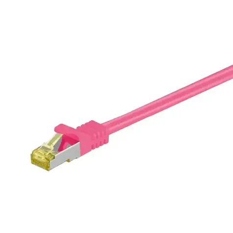 Goobay Cat7 S/FTP růžová / Patch kabel / RJ-45 / 1 m / LSZH