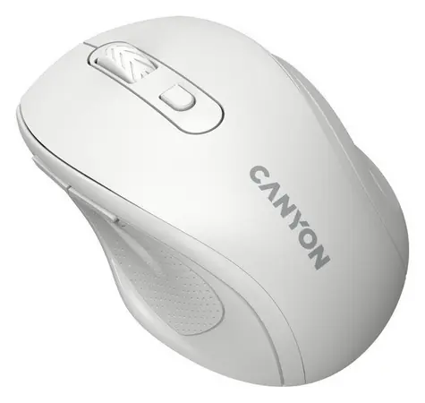 Canyon OnClick 20 bílá / Optická bezdrátová myš / tichá / 1600 dpi / 6 tlačítek / 2,4 GHz