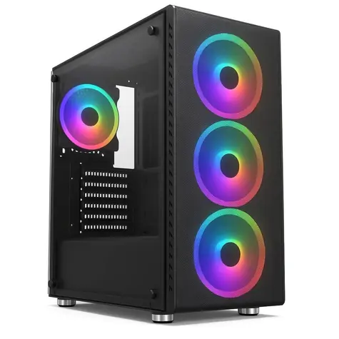 1stCOOL Rainbow 4 černá / Skříň PC / Mid Tower / ATX / zdroj 650W 88+ / 4x 120mm fan / průhledná bočnice