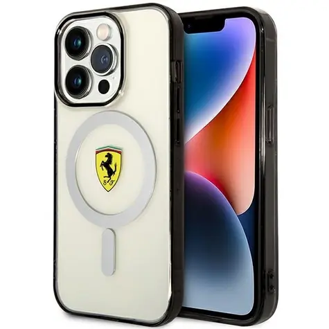 Ferrari Outline pro Apple iPhone 14 Pro transparentní / Kryt / MagSafe
