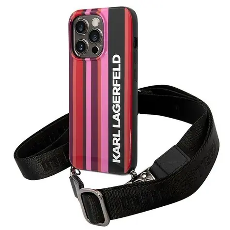 Karl Lagerfeld Color Stripes Strap růžová / Zadní kryt / Apple iPhone 14 Pro Max