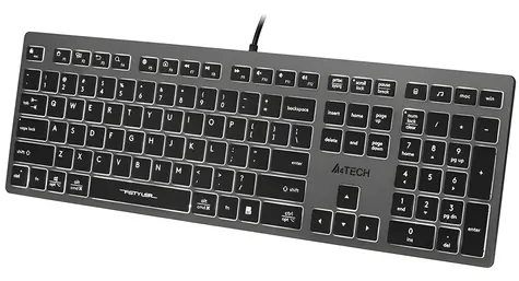 A4tech Fstyler FX60H šedá / Drátová klávesnice / membránová / bílé podsvícení / 2× USB / 150 cm
