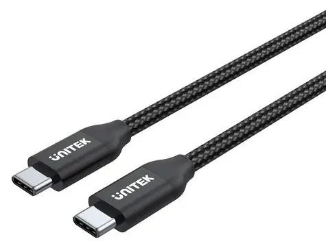 Unitek Kabel USB-C - USB-C černá / Kabel / USB-C (M) - USB-C (M) / 2 m / PD 100W