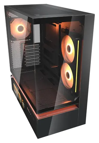 COUGAR CFV235 Black Vision černá / Skříň / Midi Tower / tvrzené sklo / ARGB / LCD displej 9,16”