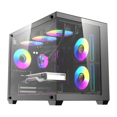 darkFlash B275 PRO černá / Skříň PC / Mini Tower / M-ATX / ITX / 6× 120 mm ventilátor / Tvrzené sklo